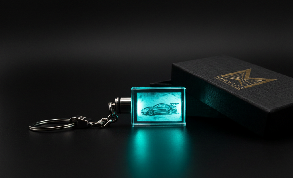 Crystal Keychain — Custom Inner Engraving