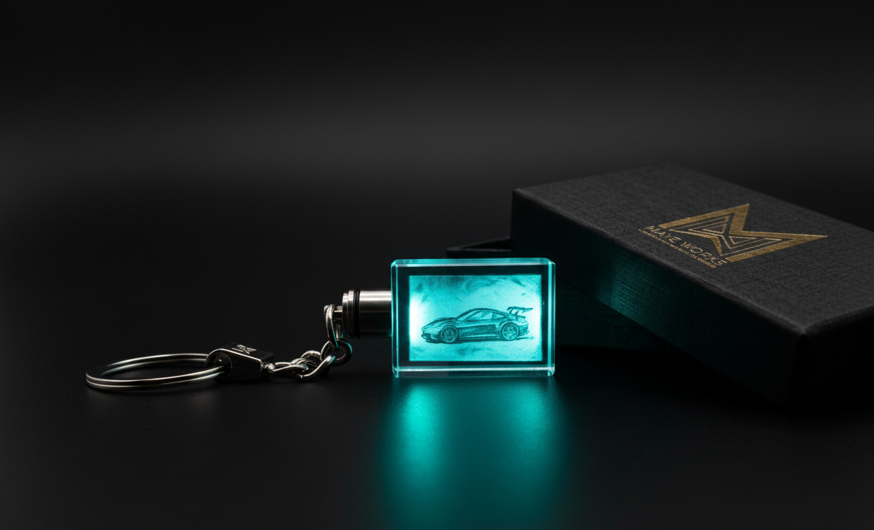 Crystal Keychain — Custom Inner Engraving