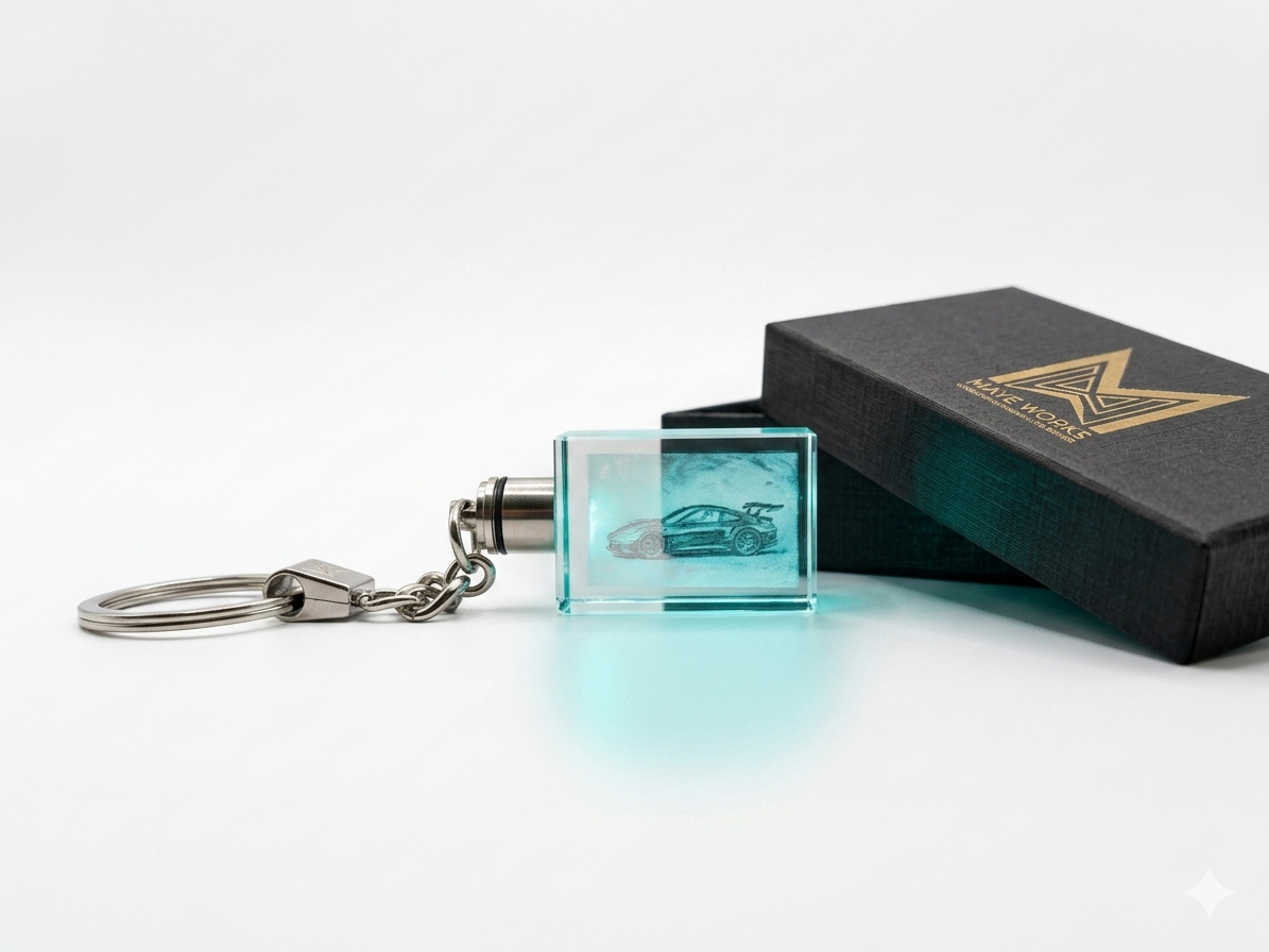 Crystal Keychain — Custom Inner Engraving